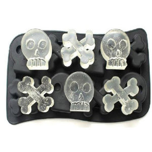 Multi-Slots Silicone Ice Cube Tray Molds DIY Desert Cocktail Juice Cooling Tool Ice Maker Mould 3D Skull Mold Kitchen Barware