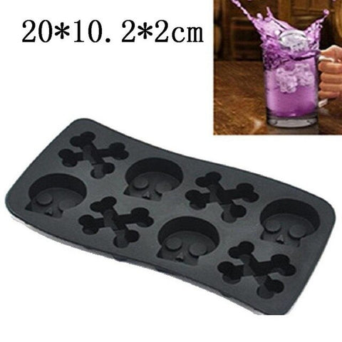 Image of Multi-Slots Silicone Ice Cube Tray Molds DIY Desert Cocktail Juice Cooling Tool Ice Maker Mould 3D Skull Mold Kitchen Barware