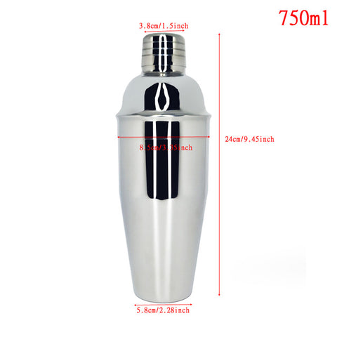 Image of 750ml/600ml Stainless Bar Cocktail Shaker Set Barware Set Shaker Set with Wooden Rack