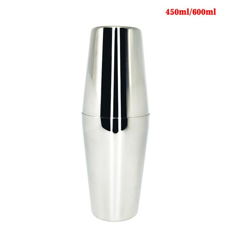 Image of 750ml/600ml Stainless Bar Cocktail Shaker Set Barware Set Shaker Set with Wooden Rack