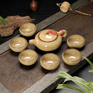 New Fashion Ice Crack Celadon Kung Fu Tea Set Porcelain Teaware Set Chinese Tea Cup Tea Sets Gaiwan Tea Pot Set Christmas Gift