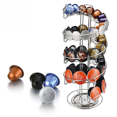 Image of Iron Coffeeware Nespresso Coffee Capsules Pot Holder Stand Capsule Storage Rack Shelf Organizer For Dolce Gusto